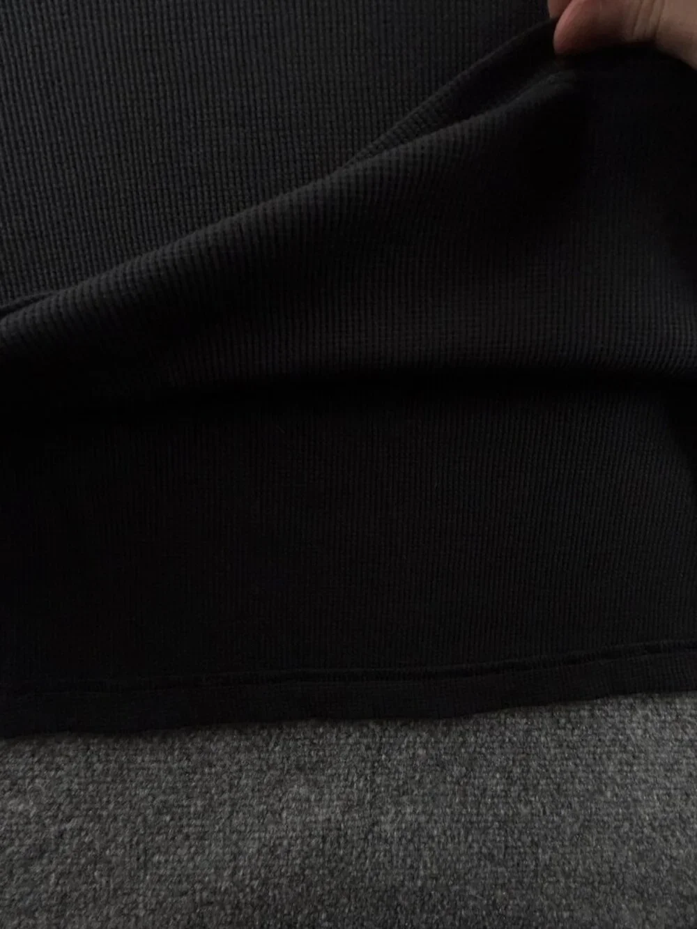 NWT 40 Grit Duluth Trading Thermal Shirt Men 2XL Black Waffle Knit Henley Adult